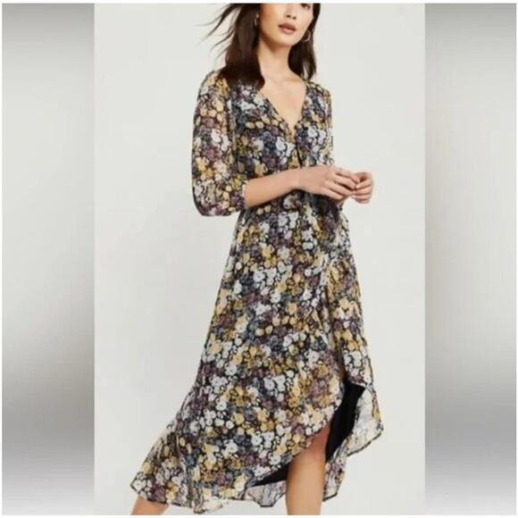 Abercrombie & Fitch Midi Dress Medium Floral Boho Peasant - Picture 1 of 13